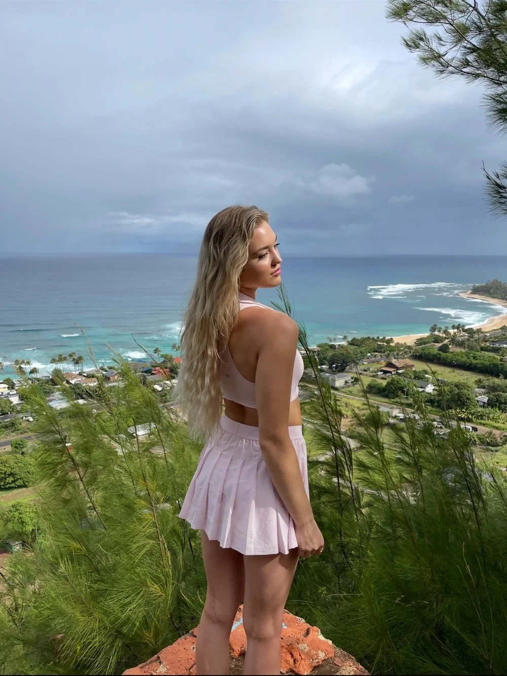 Alo Yoga Pink Skirt and Top Set